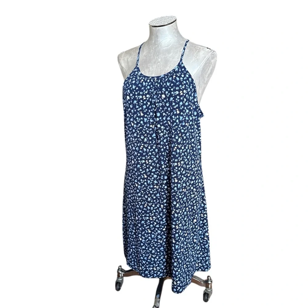 Michael Kors Women’s Blue Floral Lightweight Knit Sleeveless Dress size Large